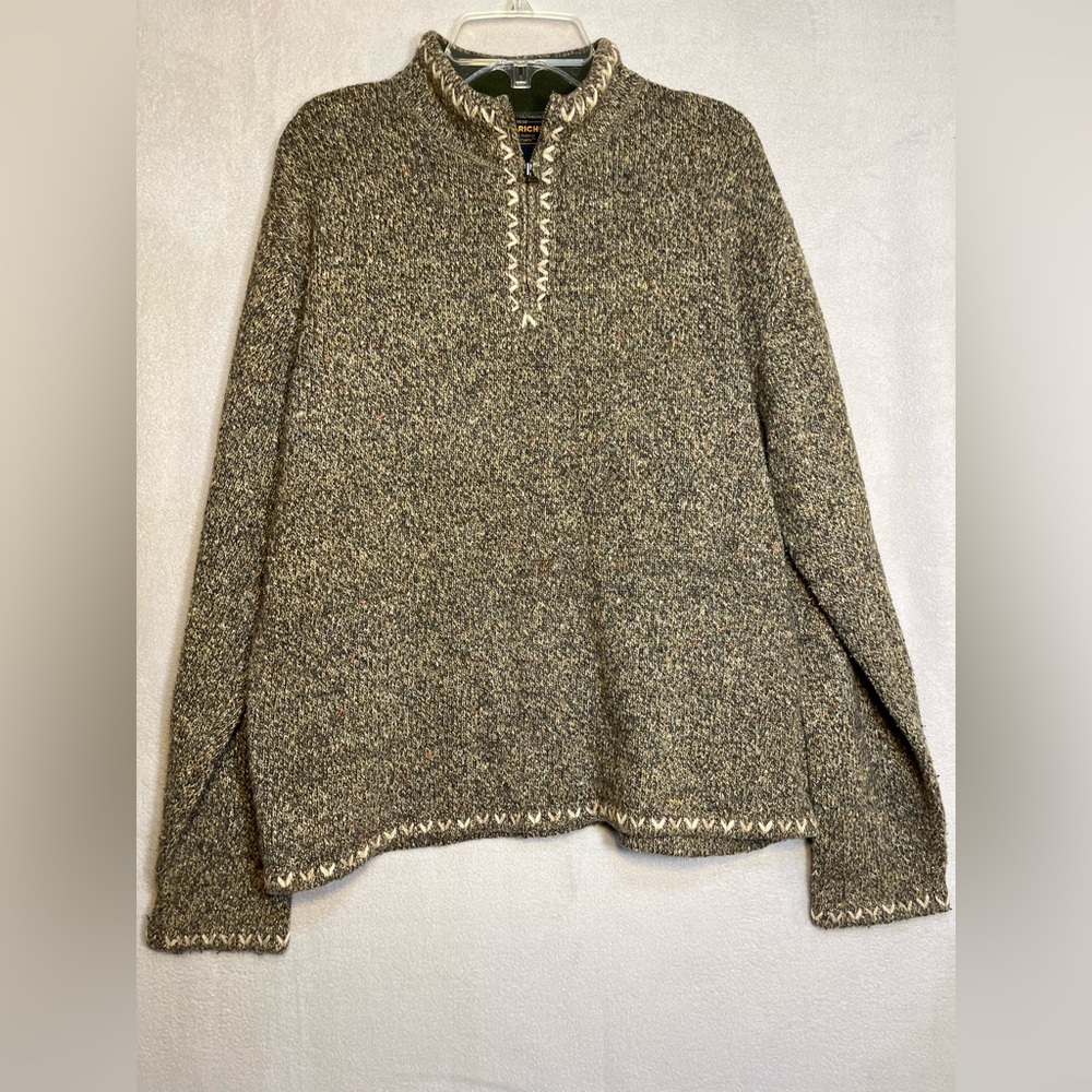 Woolrich Women’s size Large Pullover Tweed Multi Colored Dark Fern Sweater